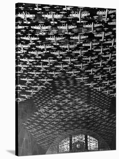 Model Airplanes on the Ceiling of Union Station, Chicago, 1943-Jack Delano-Stretched Canvas