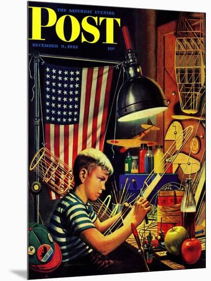 "Model Airplanes," Saturday Evening Post Cover, December 9, 1944-Stevan Dohanos-Mounted Giclee Print