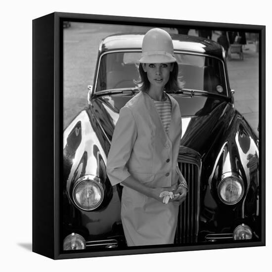 Model and Car, 1960s-John French-Framed Stretched Canvas