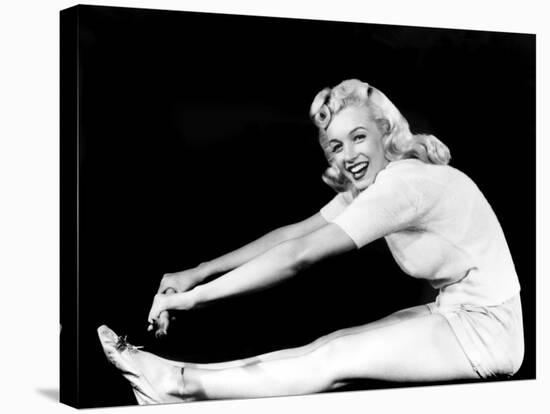 Model and Columbia Starlet Marilyn Monroe, Working Out, ca. 1948-null-Stretched Canvas