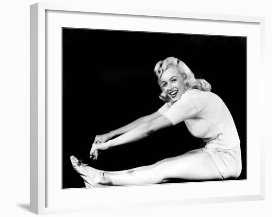 Model and Columbia Starlet Marilyn Monroe, Working Out, ca. 1948-null-Framed Photo