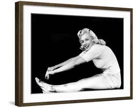 Model and Columbia Starlet Marilyn Monroe, Working Out, ca. 1948-null-Framed Photo