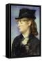 Model at Bar at Folies Bergeres-Edouard Manet-Framed Stretched Canvas