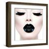 Model Black MakeUp Long Lushes-null-Framed Art Print