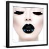 Model Black MakeUp Long Lushes-null-Framed Art Print