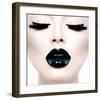 Model Black MakeUp Long Lushes-null-Framed Art Print