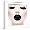 Model Black MakeUp Long Lushes-null-Framed Art Print