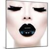 Model Black MakeUp Long Lushes-null-Mounted Art Print