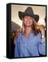 Model Christie Brinkley, Wearing Cowboy Hat-null-Framed Stretched Canvas