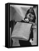 Model Displaying a Printed Leather Handbag-Gordon Parks-Framed Stretched Canvas