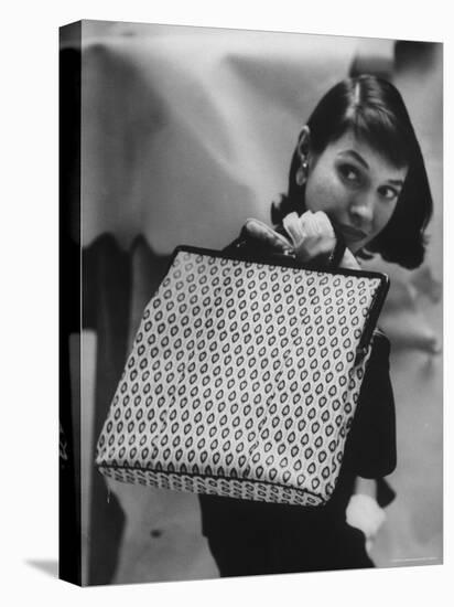 Model Displaying a Printed Leather Handbag-Gordon Parks-Stretched Canvas