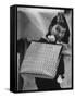 Model Displaying a Printed Leather Handbag-Gordon Parks-Framed Stretched Canvas