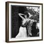 Model Displaying Leopard Print Dress-Nina Leen-Framed Photographic Print