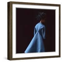 Model Dressed in a Blue Coat by Roberto Capucci, Paris, France, 1962-Paul Schutzer-Framed Photographic Print