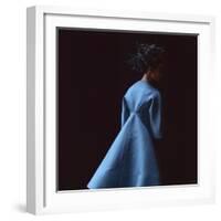 Model Dressed in a Blue Coat by Roberto Capucci, Paris, France, 1962-Paul Schutzer-Framed Photographic Print