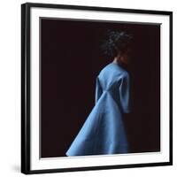 Model Dressed in a Blue Coat by Roberto Capucci, Paris, France, 1962-Paul Schutzer-Framed Photographic Print