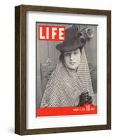 Model Elinor McIntyre Wearing Wimple, Medieval Forerunner of the Hat, January 2, 1939-Alfred Eisenstaedt-Framed Photographic Print