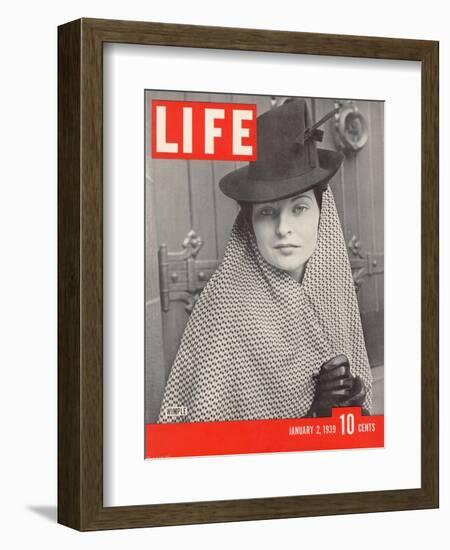 Model Elinor McIntyre Wearing Wimple, Medieval Forerunner of the Hat, January 2, 1939-Alfred Eisenstaedt-Framed Photographic Print