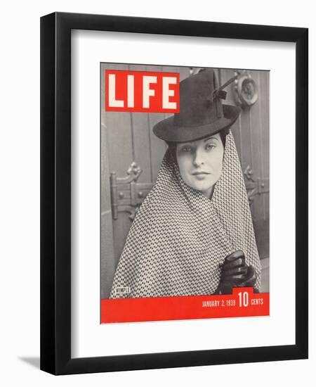 Model Elinor McIntyre Wearing Wimple, Medieval Forerunner of the Hat, January 2, 1939-Alfred Eisenstaedt-Framed Photographic Print