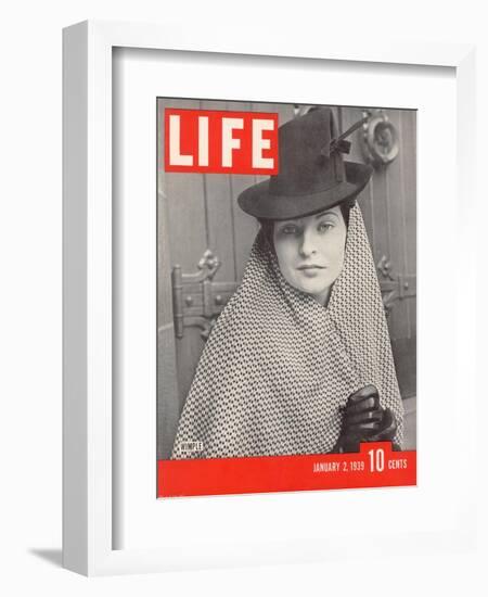 Model Elinor McIntyre Wearing Wimple, Medieval Forerunner of the Hat, January 2, 1939-Alfred Eisenstaedt-Framed Photographic Print