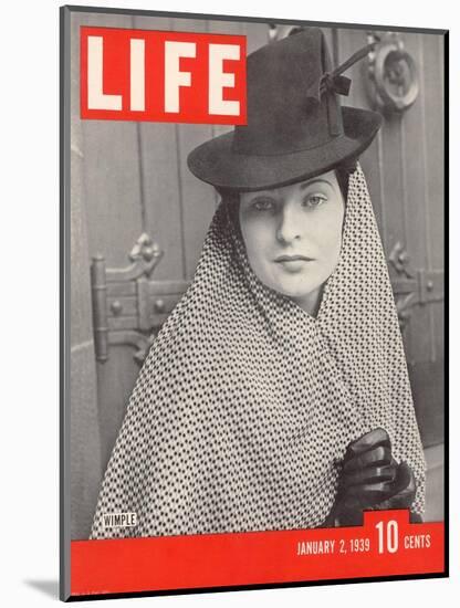 Model Elinor McIntyre Wearing Wimple, Medieval Forerunner of the Hat, January 2, 1939-Alfred Eisenstaedt-Mounted Photographic Print