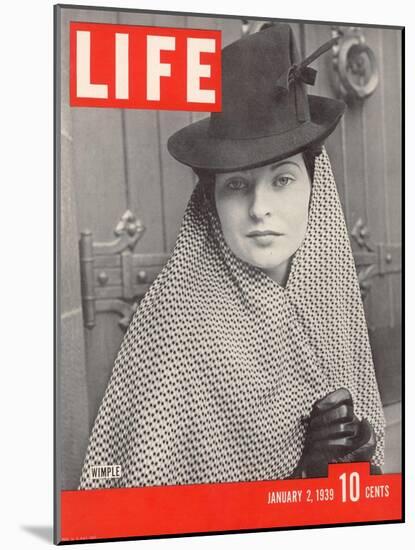 Model Elinor McIntyre Wearing Wimple, Medieval Forerunner of the Hat, January 2, 1939-Alfred Eisenstaedt-Mounted Photographic Print