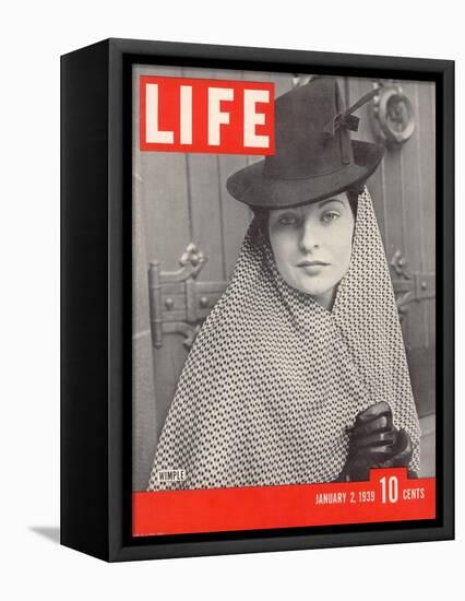 Model Elinor McIntyre Wearing Wimple, Medieval Forerunner of the Hat, January 2, 1939-Alfred Eisenstaedt-Framed Stretched Canvas