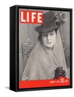 Model Elinor McIntyre Wearing Wimple, Medieval Forerunner of the Hat, January 2, 1939-Alfred Eisenstaedt-Framed Stretched Canvas