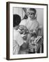 Model Getting a Manicure Prior to the "April in Paris" Charity Ball-Yale Joel-Framed Photographic Print