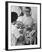 Model Getting a Manicure Prior to the "April in Paris" Charity Ball-Yale Joel-Framed Photographic Print