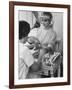 Model Getting a Manicure Prior to the "April in Paris" Charity Ball-Yale Joel-Framed Photographic Print