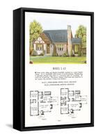 Model Home and Plan-null-Framed Stretched Canvas