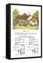 Model Home and Plan-null-Framed Stretched Canvas