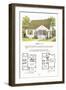 Model House and Floor Plan-null-Framed Art Print