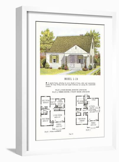 Model House and Floor Plan-null-Framed Art Print