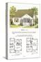 Model House and Floor Plan-null-Stretched Canvas