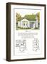 Model House and Floor Plan-null-Framed Art Print