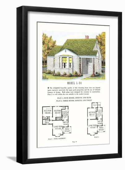 Model House and Floor Plan-null-Framed Art Print