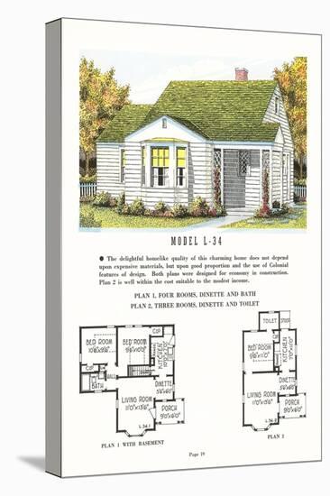 Model House and Floor Plan-null-Stretched Canvas