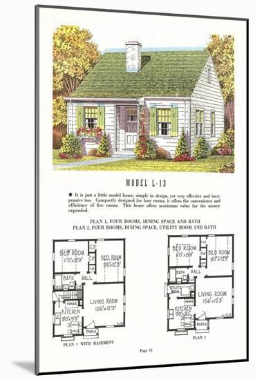 Model House and Floor Plan-null-Mounted Art Print