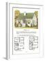 Model House and Floor Plan-null-Framed Art Print