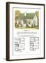 Model House and Floor Plan-null-Framed Art Print