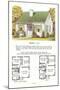 Model House and Floor Plan-null-Mounted Art Print