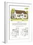 Model House and Floor Plan-null-Framed Art Print