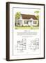 Model House and Floor Plan-null-Framed Art Print