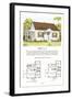 Model House and Floor Plan-null-Framed Art Print