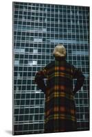 Model in a Long, Wool Coat with Plaid, Autumn Colors, New York, New York, 1954-Nina Leen-Mounted Photographic Print