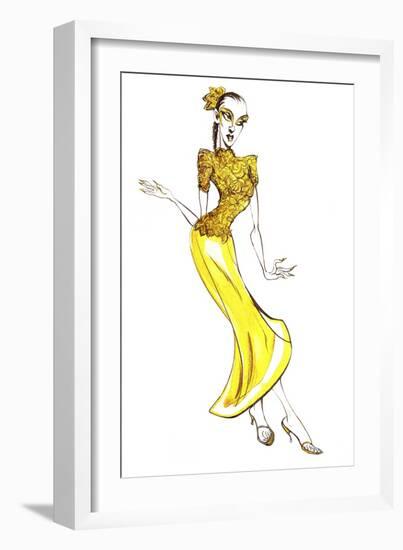 Model in an Eastern-inspired costume-Neale Osborne-Framed Giclee Print