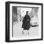 Model In Coat, France, 1950-The Chelsea Collection-Framed Giclee Print