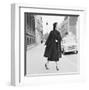 Model In Coat, France, 1950-The Chelsea Collection-Framed Giclee Print